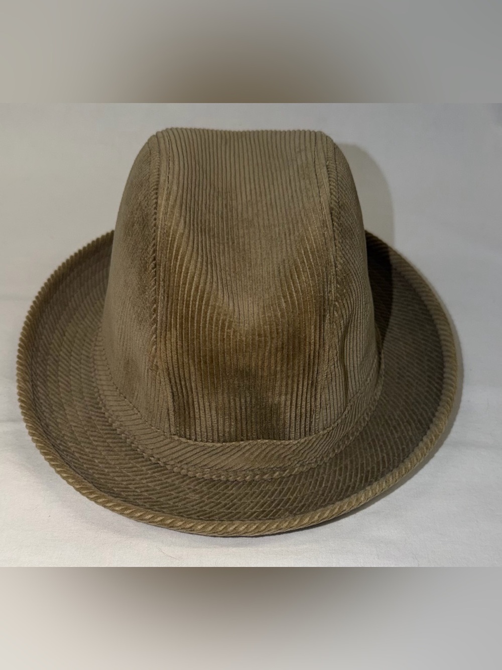 Vintage 2004 GAP Corduroy Fedora Hat M/L Y2K SJP Era Olive Taupe